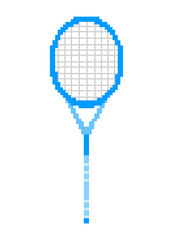 Pixel Art Illustration of Blue Racket