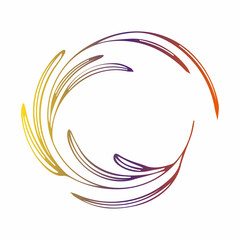 Obraz premium Images of a frame from a plant in a circle in bright colors