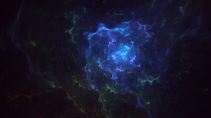 3D rendering abstract multicolor fractal light background