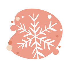 hand drawn snowflake l on the white background