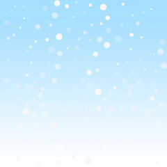 Christmas falling snow background. Subtle flying snow flakes and stars. Festive winter silver snowflake overlay template. Vector illustration