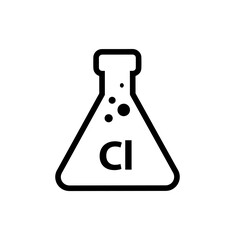 chlorine icon on white background	