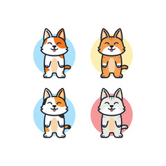Cute colorful cat mascot