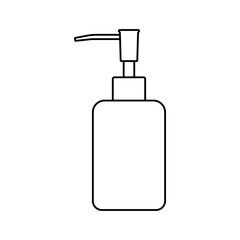 Cosmetic bottle pomp vector illustration. Beauty, bath, medicine and self care concept. shampoo, lotion, soap or cream bottle simple line art icon for beauty store, spa, social media