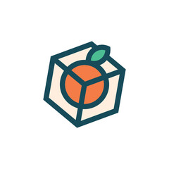 Modern fruit in box logo design