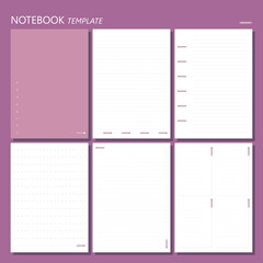 Purple simple stationery planner template