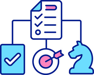 Successful business plan RGB color icon. Well designed corporate strategy. Company improvement. Isolated vector illustration. Simple filled line drawing. Editable stroke. Arial font used