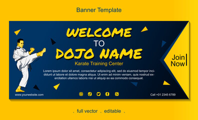 Karate training center welcome banner template