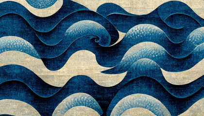 Abstract Japanese Wave Pattern Background