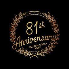 81 years anniversary celebrations design template. 81st logo. Vector and illustrations. 