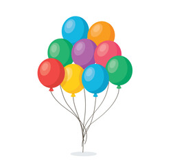 Group of Colorful Balloons. Celebration Party Decorations. vector illustration
