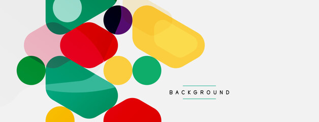 Abstract round geometric shapes and circles background. Trendy techno business template for wallpaper, banner, background or landing