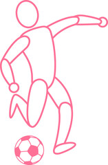 Action football player line art illustration
