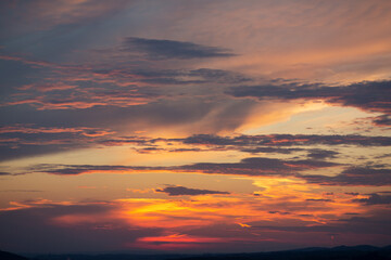 Fototapeta na wymiar Colorful sunset over the mountains 