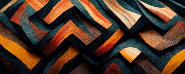 pattern of paper multi-layered polygons Dark golden hues