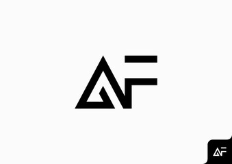 Letter AF logo design flat icon