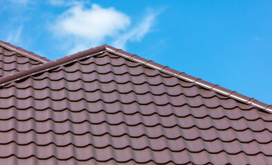 Brown metal roof of a house