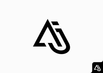 Letter AJ logo design flat icon