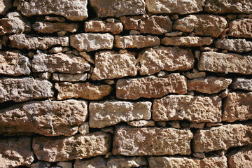 Wall of old stone bricks as an abstract background.