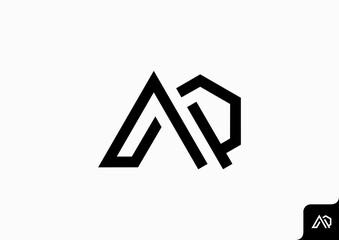 Letter AQ logo design flat icon