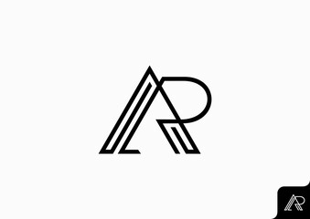 Letter AR logo design flat icon