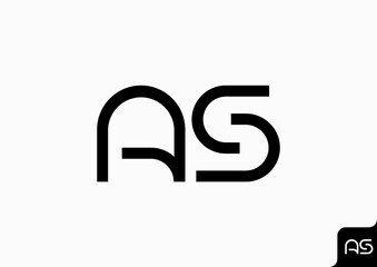 Letter AS logo design flat icon