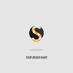 logo icon design letter S elegant futuristic modern orange black untuk perusahaan asuransi eps 10