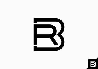 Letter BR logo design flat icon