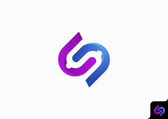 Letter S logo design flat icon