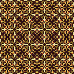 Fototapeta premium Floral Vintage Tile Seamless Pattern Design, Geometric Seamless Pattern