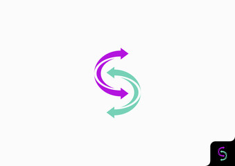 Letter S logo design flat icon
