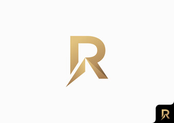 Letter R logo design flat icon