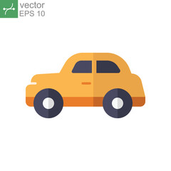 Flat Design Style Car icon. automobile transportation pictogram. red sedan automotive logo simple logo for website and mobile application. vector illustration design on white background. EPS 10