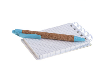 notepad with pen isolated