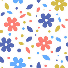 Floral seamless pattern on white background