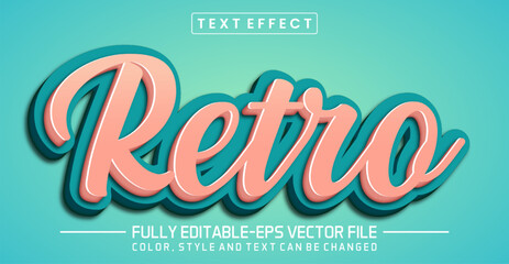 Retro text 3d editable style effect
