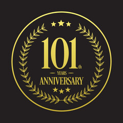Luxury years 101th anniversary vector icon, logo. Graphic design element