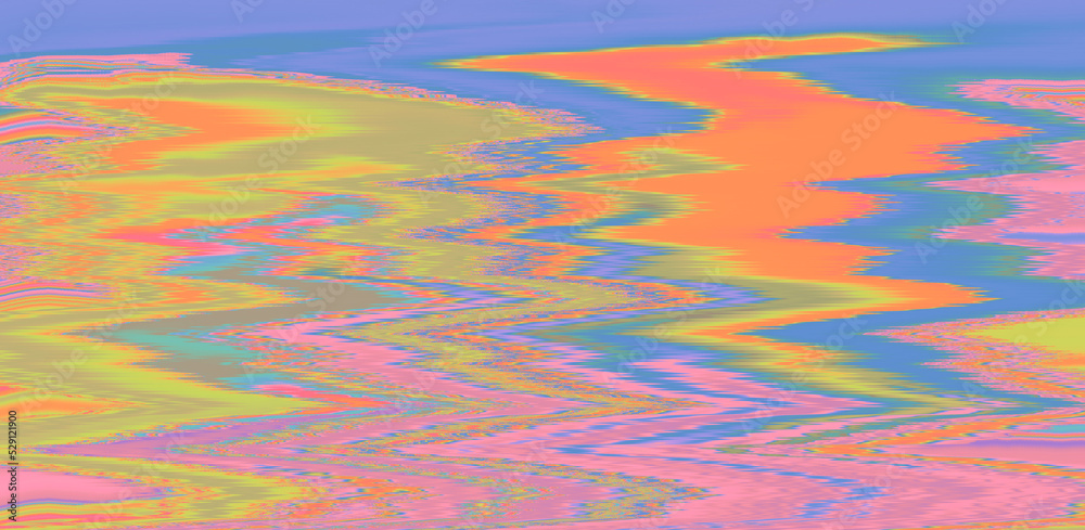 Poster Glitched TV screen with distorted lines. Texture with VHS datamoshing effect.