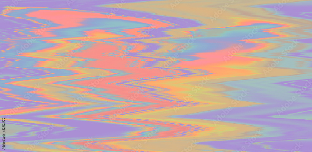 Poster Glitched TV screen with distorted lines. Texture with VHS datamoshing effect.