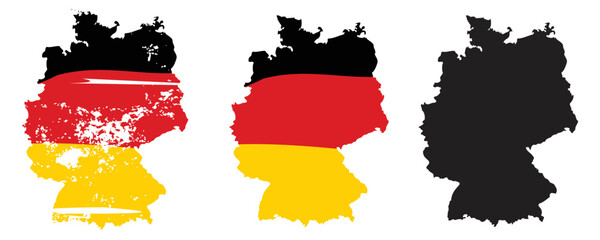 Germany map grunge texture flag design vector