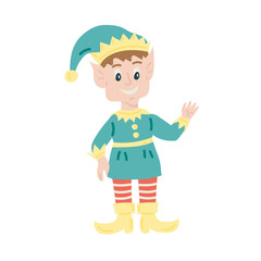 The Christmas elf. Christmas collection. Flat vector illustration