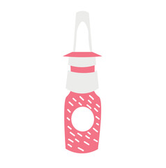 Bottle of nasal spray on white background