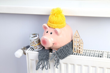 Concept of payment for heating, rise in heating prices - obrazy, fototapety, plakaty