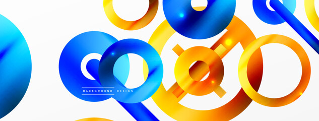 Circle composition abstract background. Trendy techno business template for wallpaper, banner, background or landing