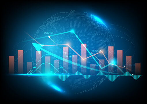 world financial stock market graph background image