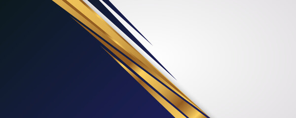 Abstract White, Blue and Gold Luxury Background. Elegant Background with Paper Cut Style