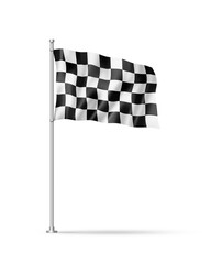Fototapeta premium Auto racing finish checkered flag isolated on white