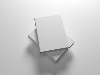 Two Blank Books Mockup with hard cover. 3d rendering