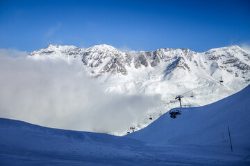 Ski slopes of Val cenis in the french alps