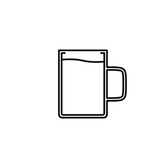 mug icon with full filled with water on white background. simple, line, silhouette and clean style. black and white. suitable for symbol, sign, icon or logo